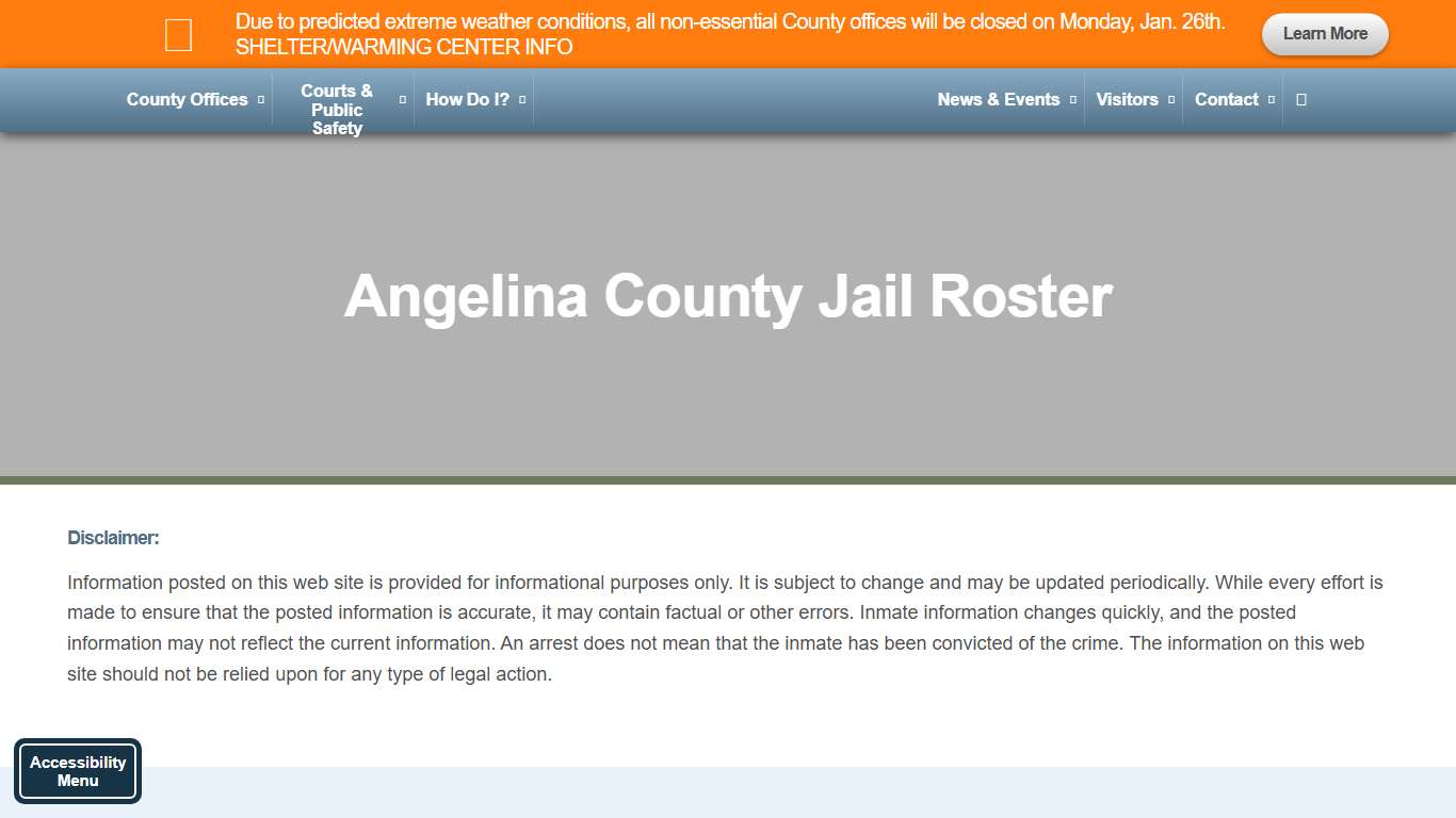 Jail Roster – Angelina County
